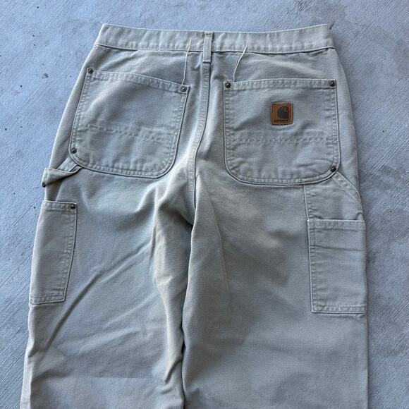 Vintage Y2K Carhartt TAN brown double knee work wear carpenter pants - Picture 6 of 7
